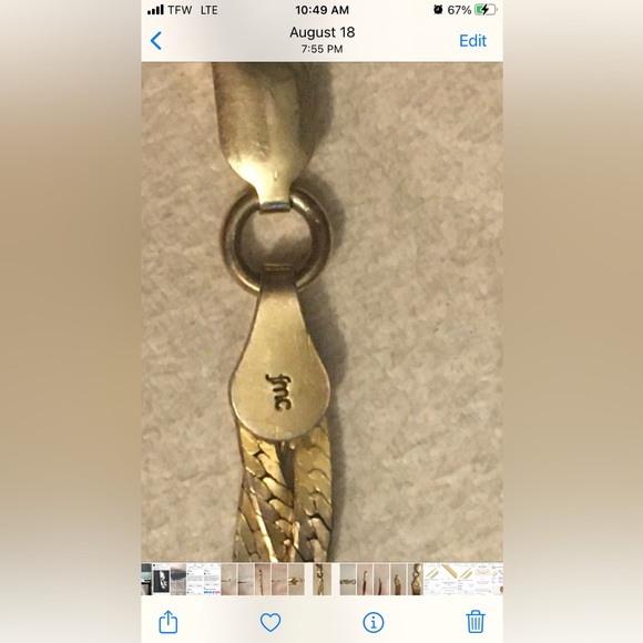 90’s 925 fmc tricolor 6.5in (approx) braided bracelet. Rose/white/yellow gold. - Picture 10 of 15